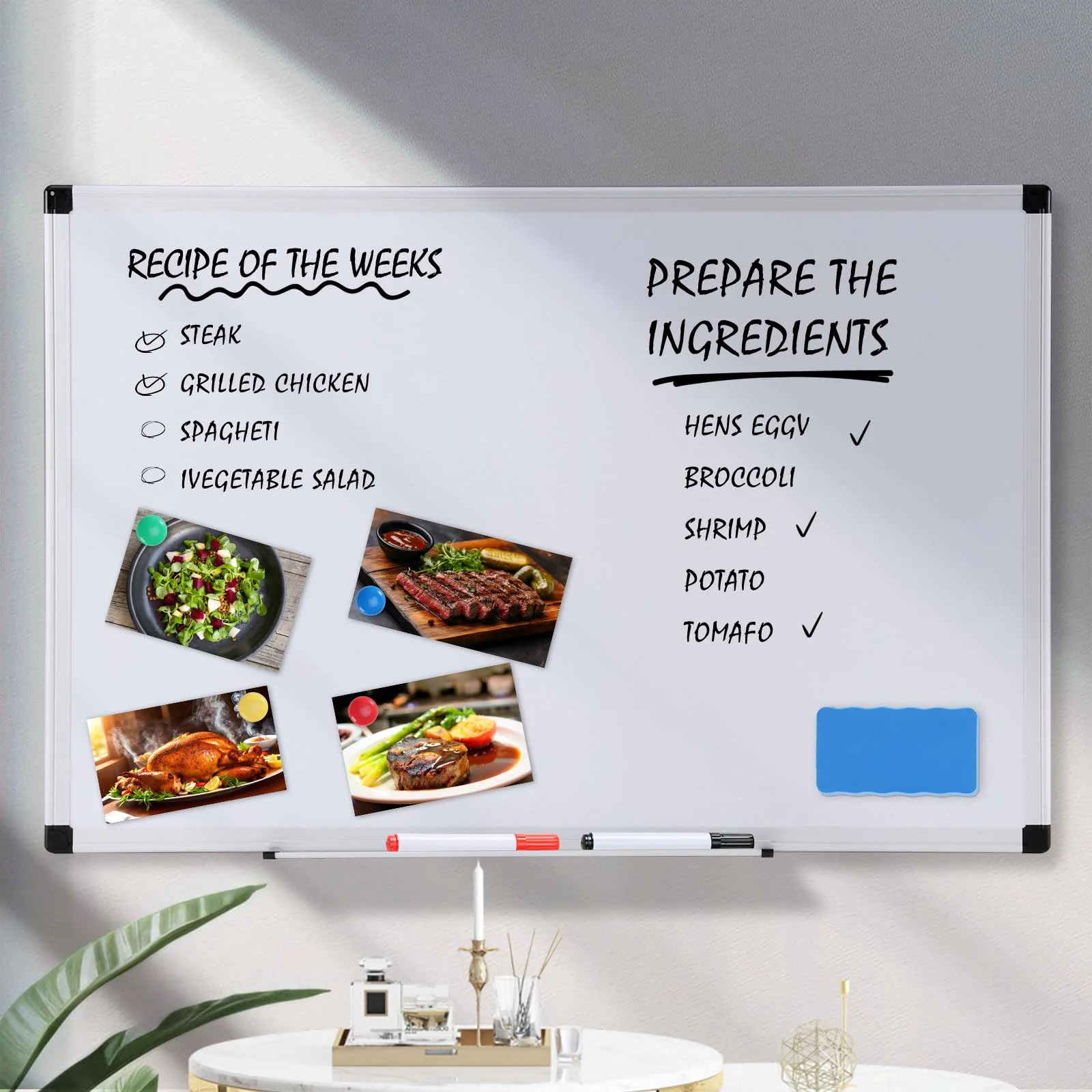 The wall layer: the week made visible at eye level.
