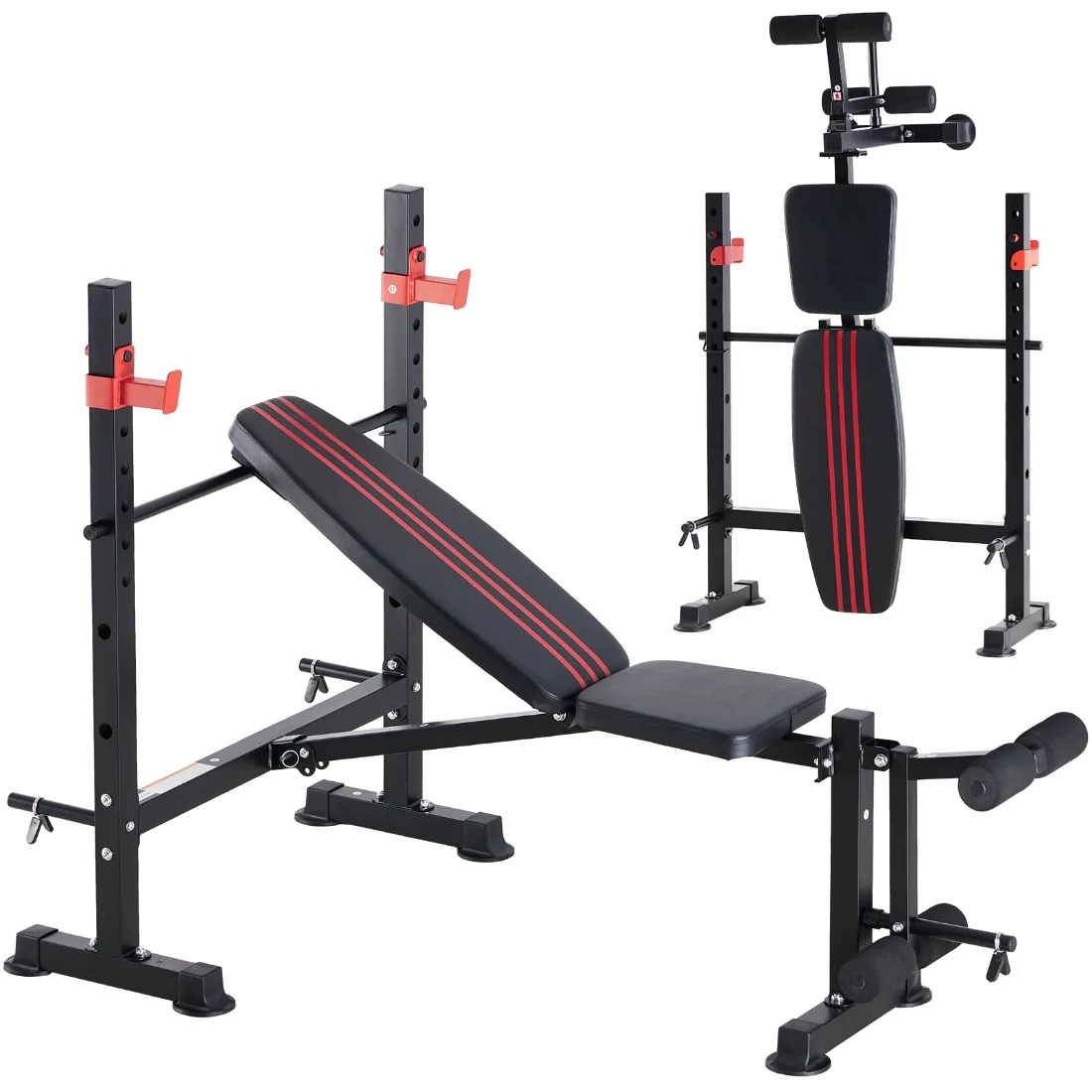 OLIXIS Weight Bench Set with Rack, 650 lbs