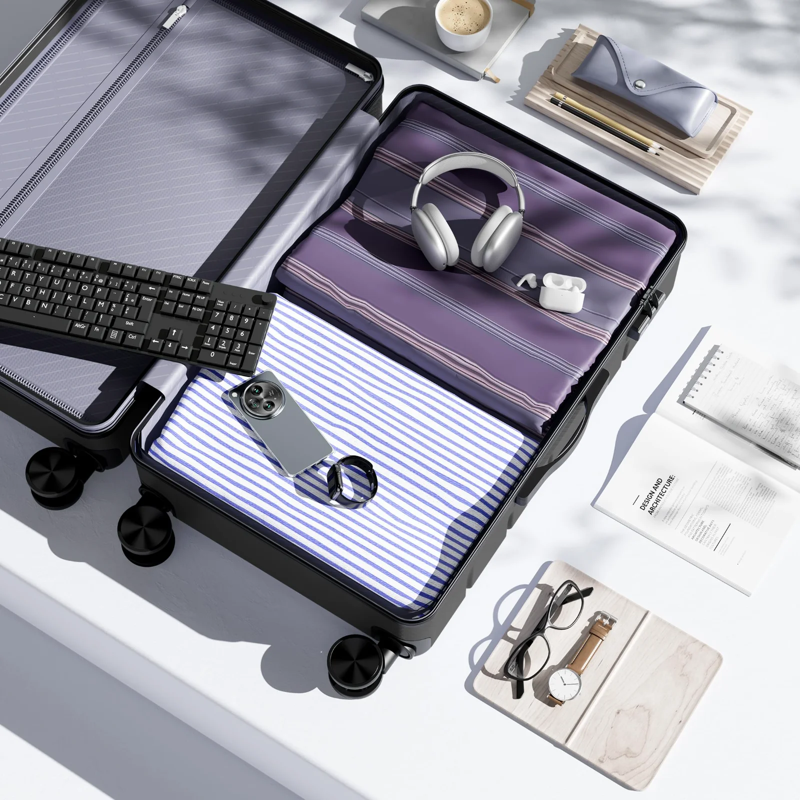 The 20-inch carry-on, packed and honest about it