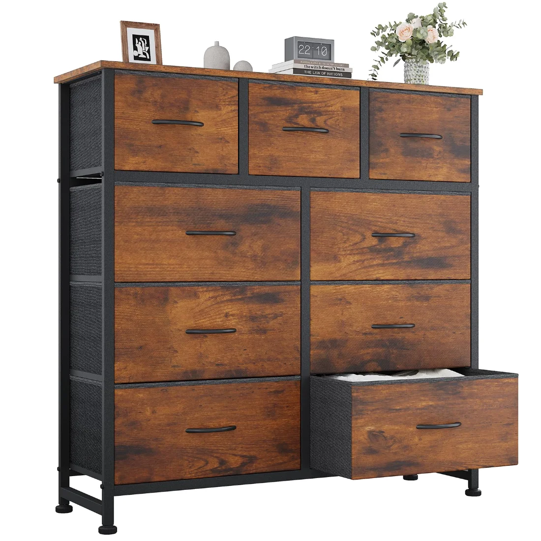 OLIXIS 9-Drawer Tall Fabric Dresser