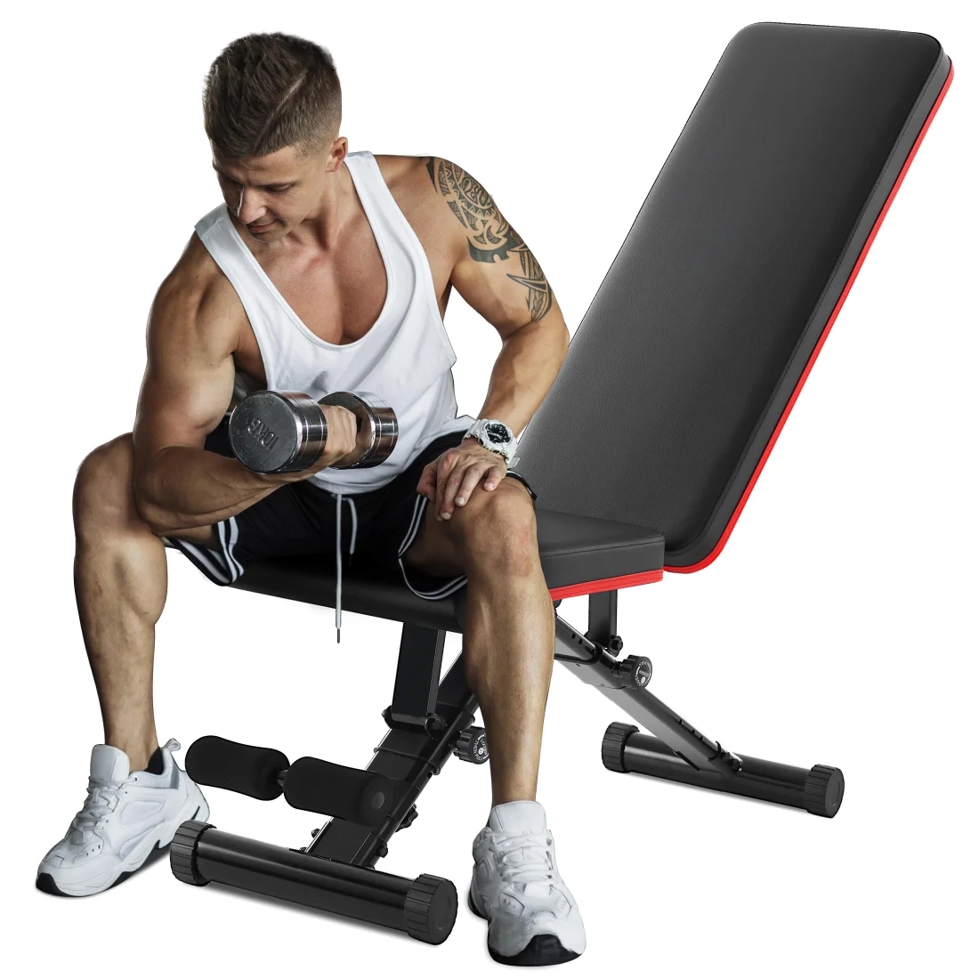 OLIXIS Adjustable Weight Bench, Foldable