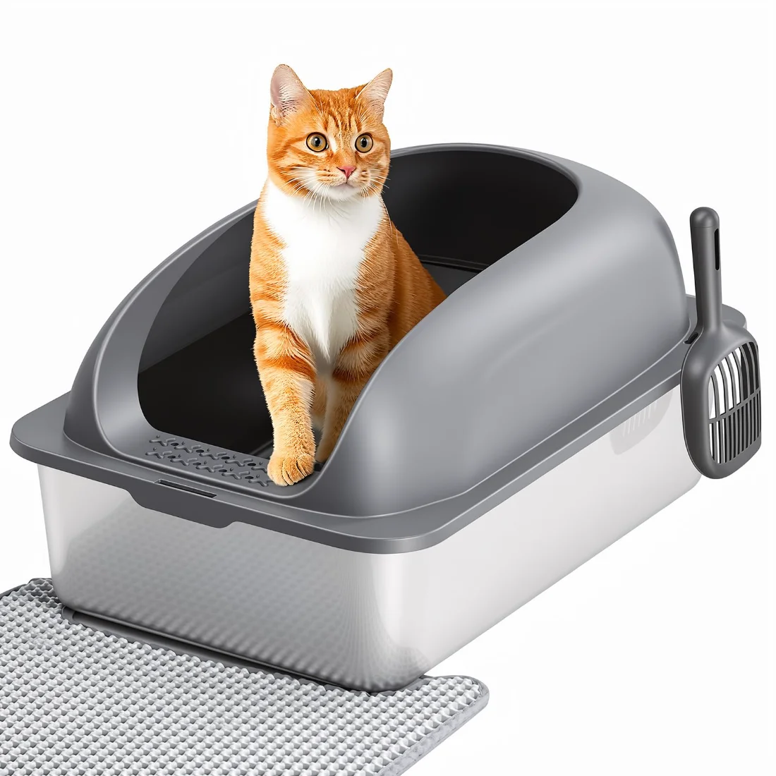 OLIXIS Stainless Steel Cat Litter Box